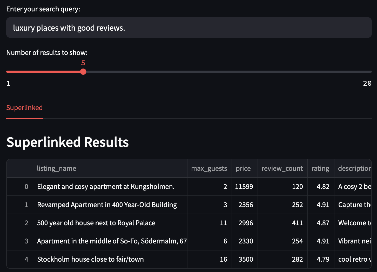 Superlinked filter query